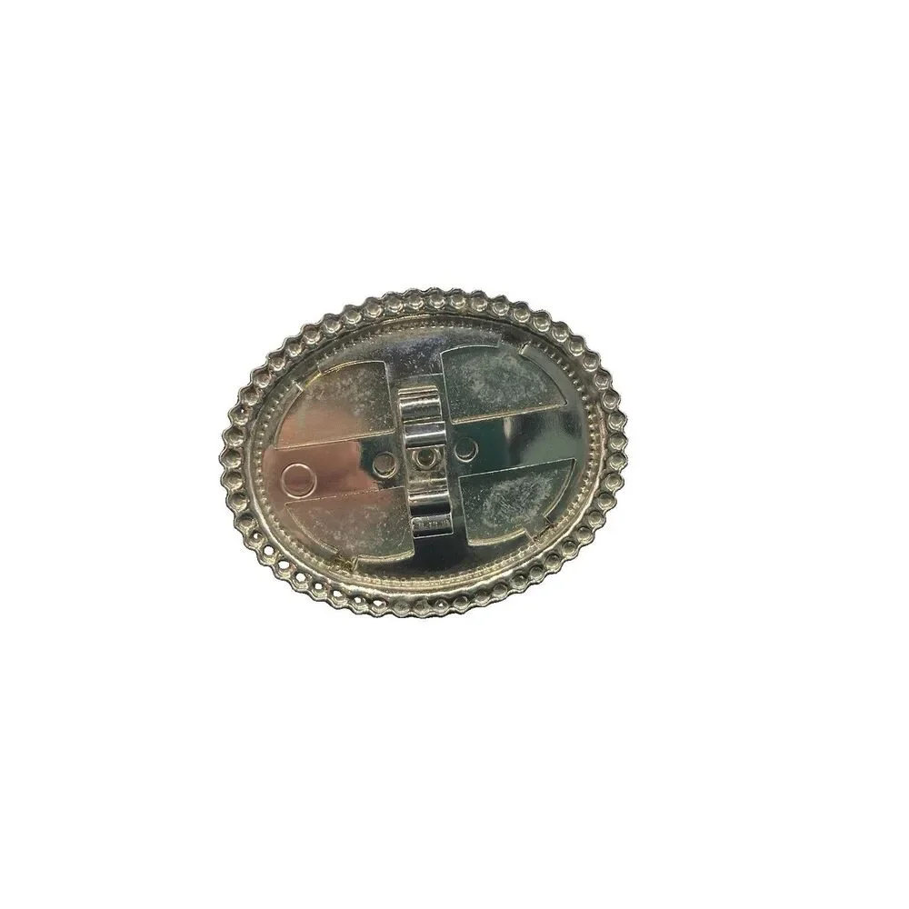 Vintage Rhinestone Silver Tone 80s Bolo Tie Clip Multi Stone Western Glam